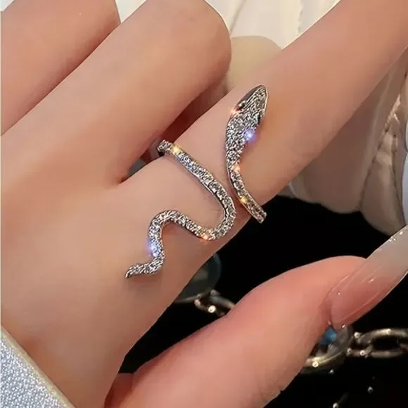 Elegant Silver Snake Ring